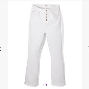 7 for all mankind white high rise slim kick jeans